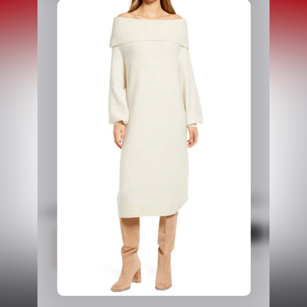NORDSTROM
Convertible Neck Long Sleeve Sweater Dress
